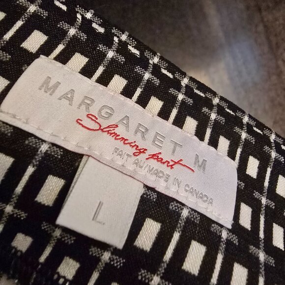 Margaret M Black Check Size L Slimming Pant - Picture 3 of 4